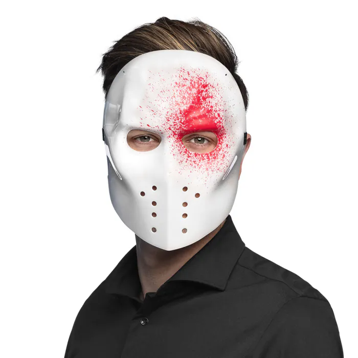 Hvid Hockeymaske med Blodstænk