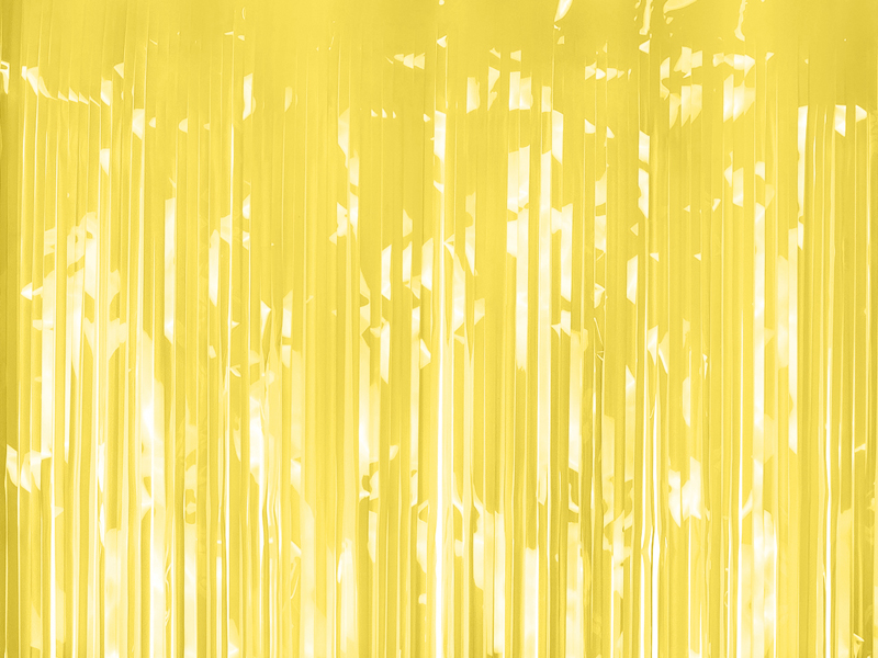 Gult Glimmerforhæng - 100 x 200 cm