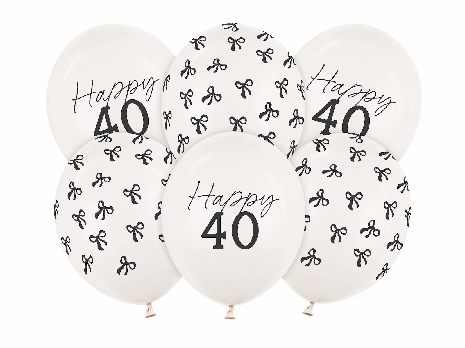 Milestone "Happy 40" Balloner, 6 stk.