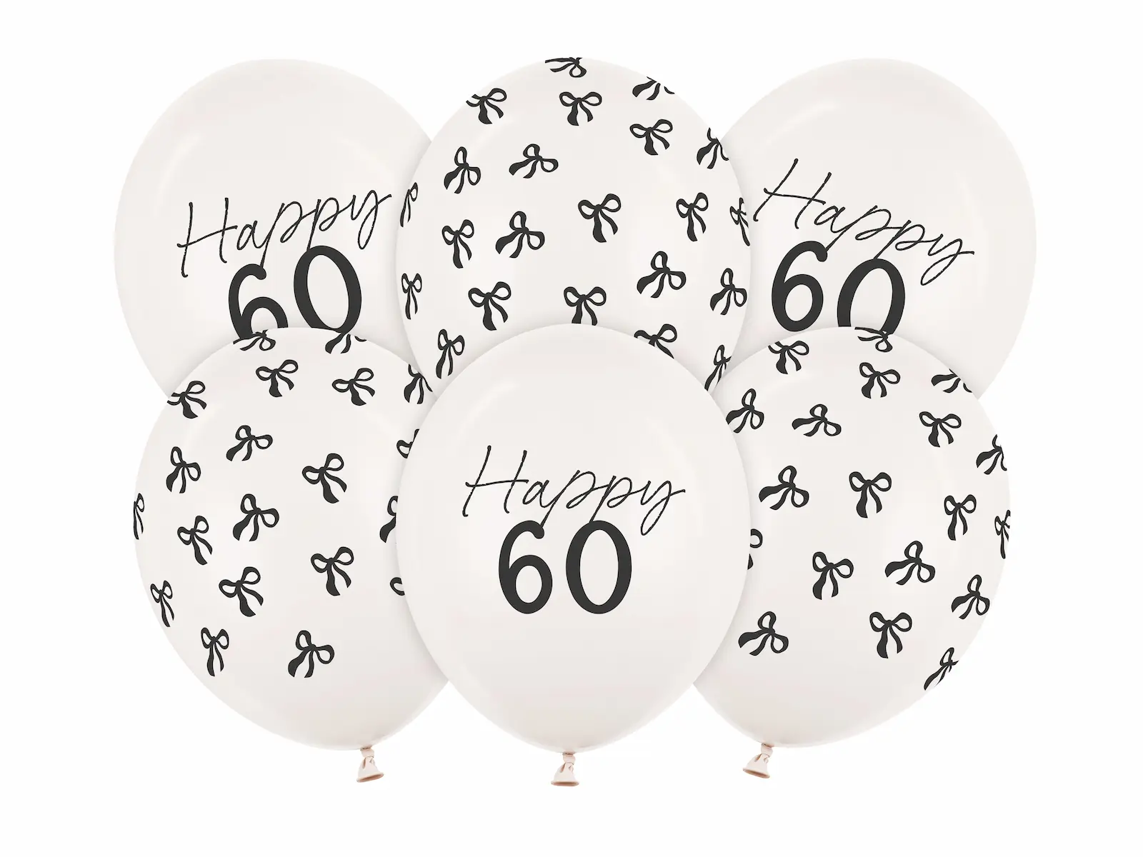 Milestone "Happy 60" Balloner, 6 stk.