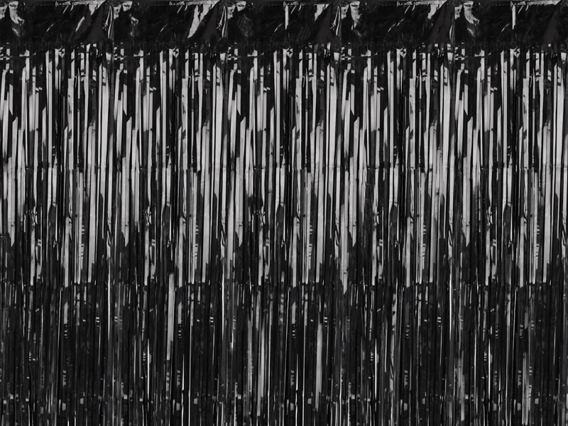 Sort Glimmerforhæng - 100 x 200 cm