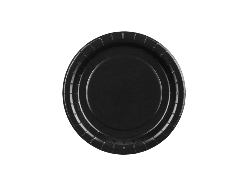 Paptallerkener Sort 18 cm (6 stk.)