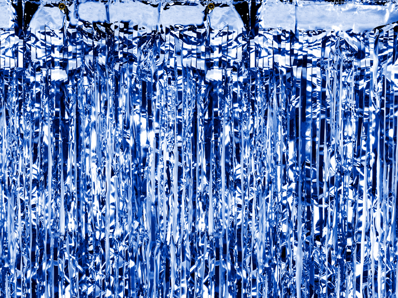 Blåt Glimmerforhæng - 90 x 250 cm