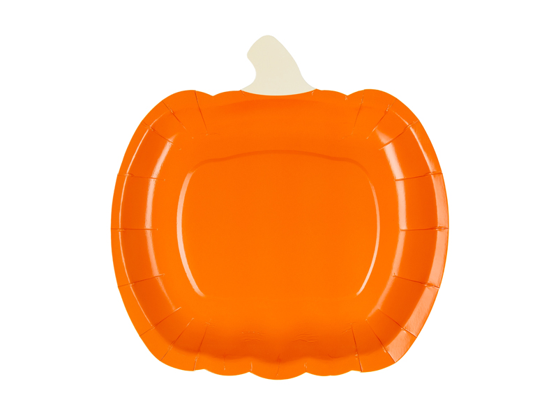 Halloween-paptallerkener med græskar, 23,5x24 cm – 6 stk.