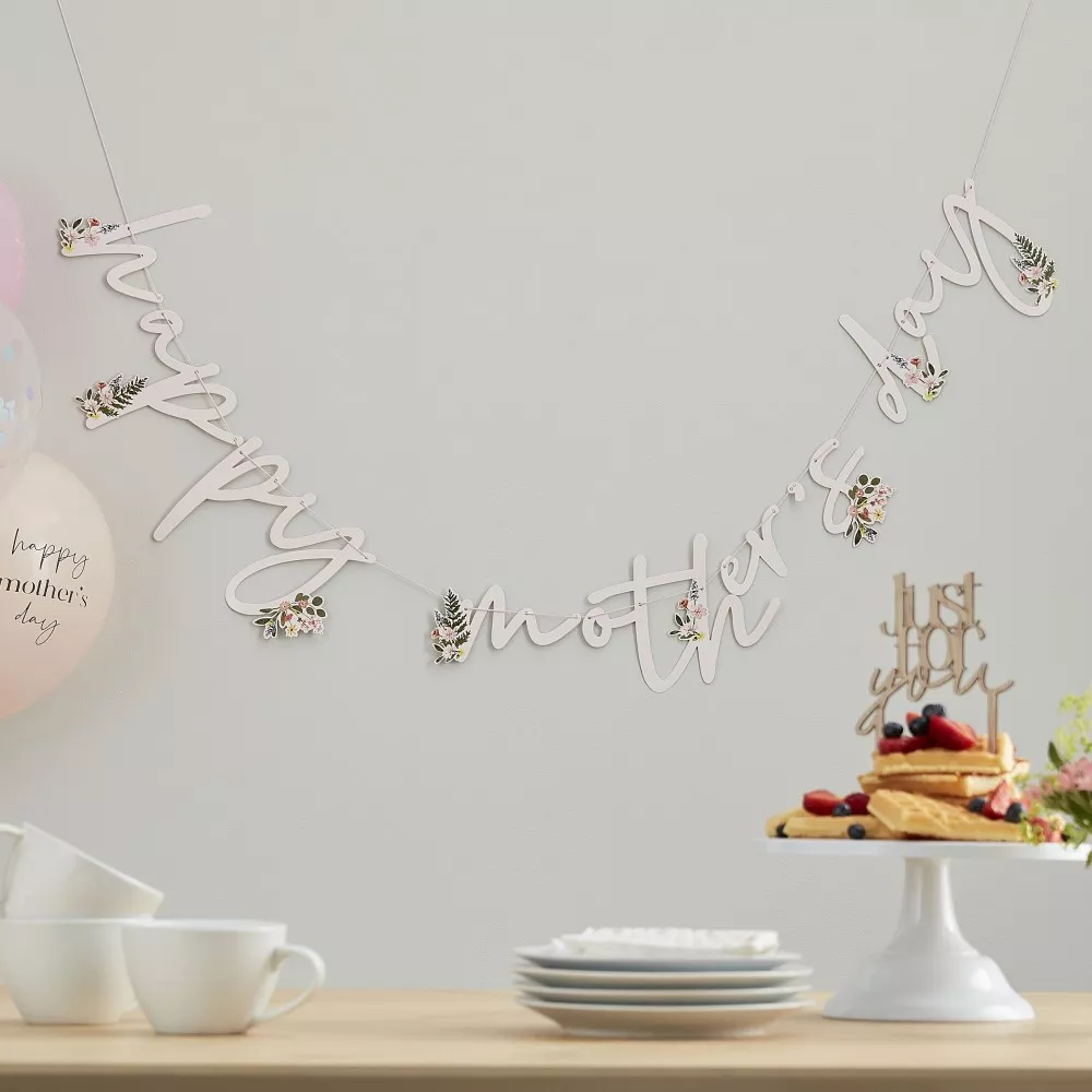 "Happy Mothers Day" Guirlande, Mors Dag Dekoration