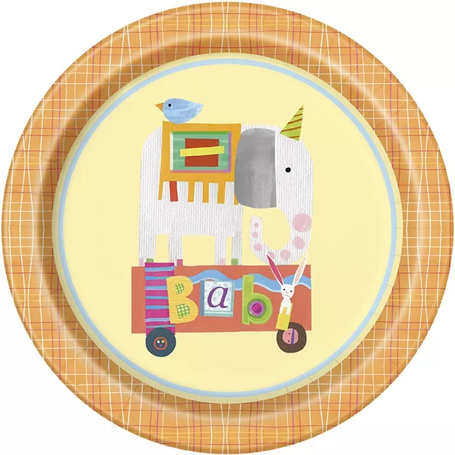 Barnedåb Paptallerkner - Baby Cirkus, 21.9 cm